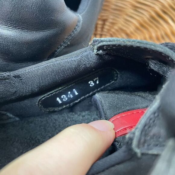 Prada Shoes‎ Black Metal Sneakers Suede Leather Rare Women's Shoes Size 7 Us 37 - Picture 6 of 10